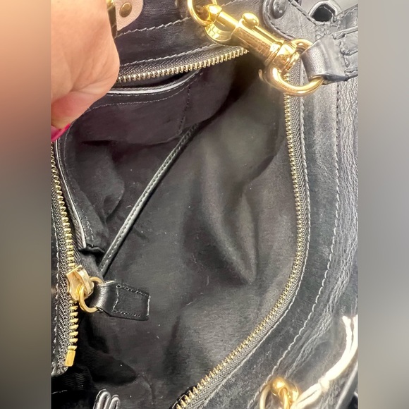 Chloé Alice handbag featuring a black and beige leather design. Crossbody EUC - Picture 11 of 16